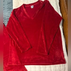 Cranberry velour lounge set